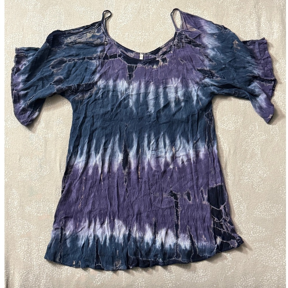 Lani California Tie Dye Cover Up Tunic Top‎ Bohemian Resort Wear Size Small
